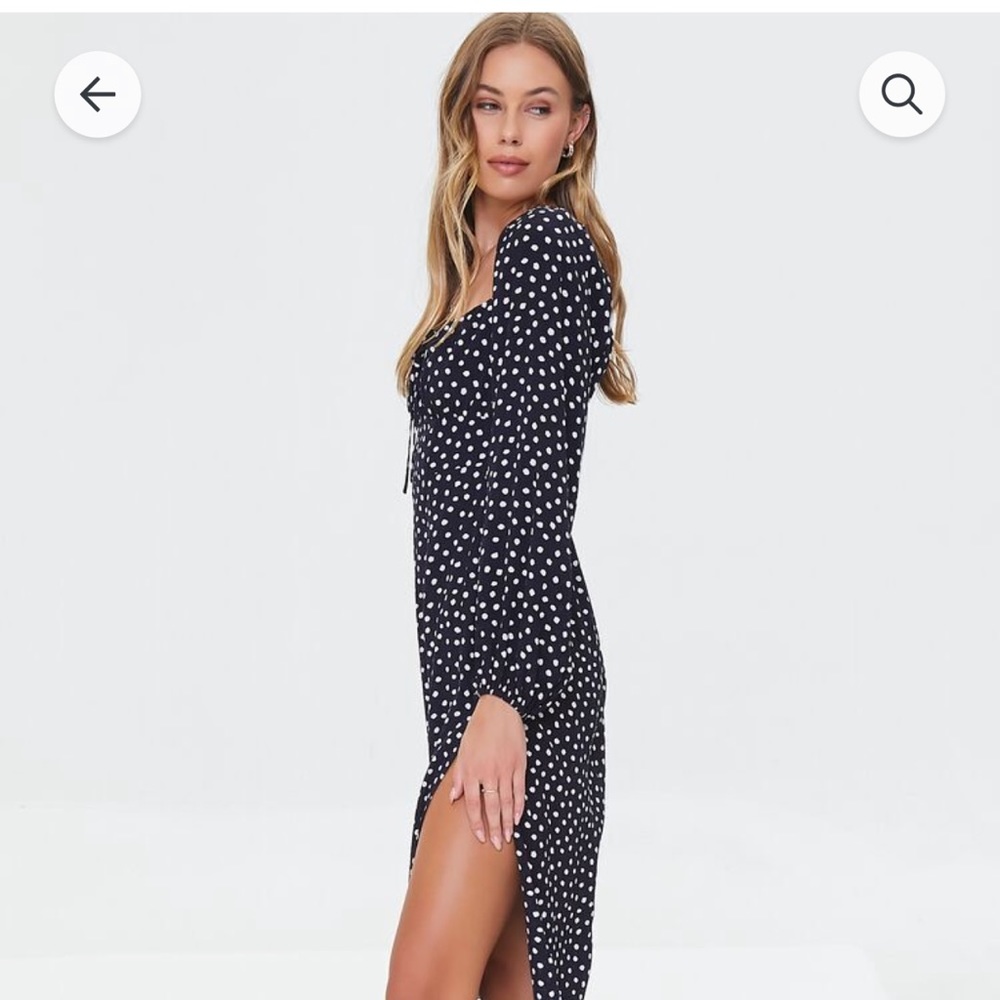 Forever 21 speckled print leg-slit dress in size Medium
